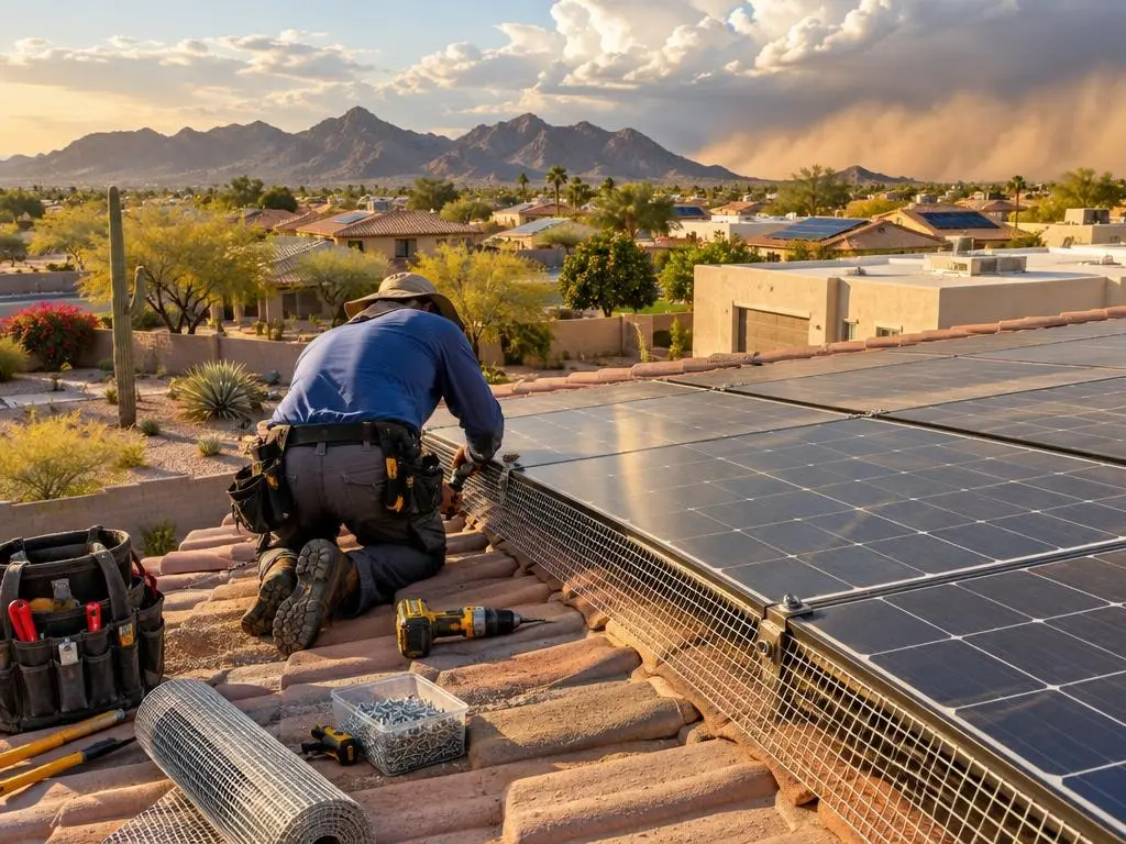 Solar Panel Bird Proofing in Phoenix, AZ